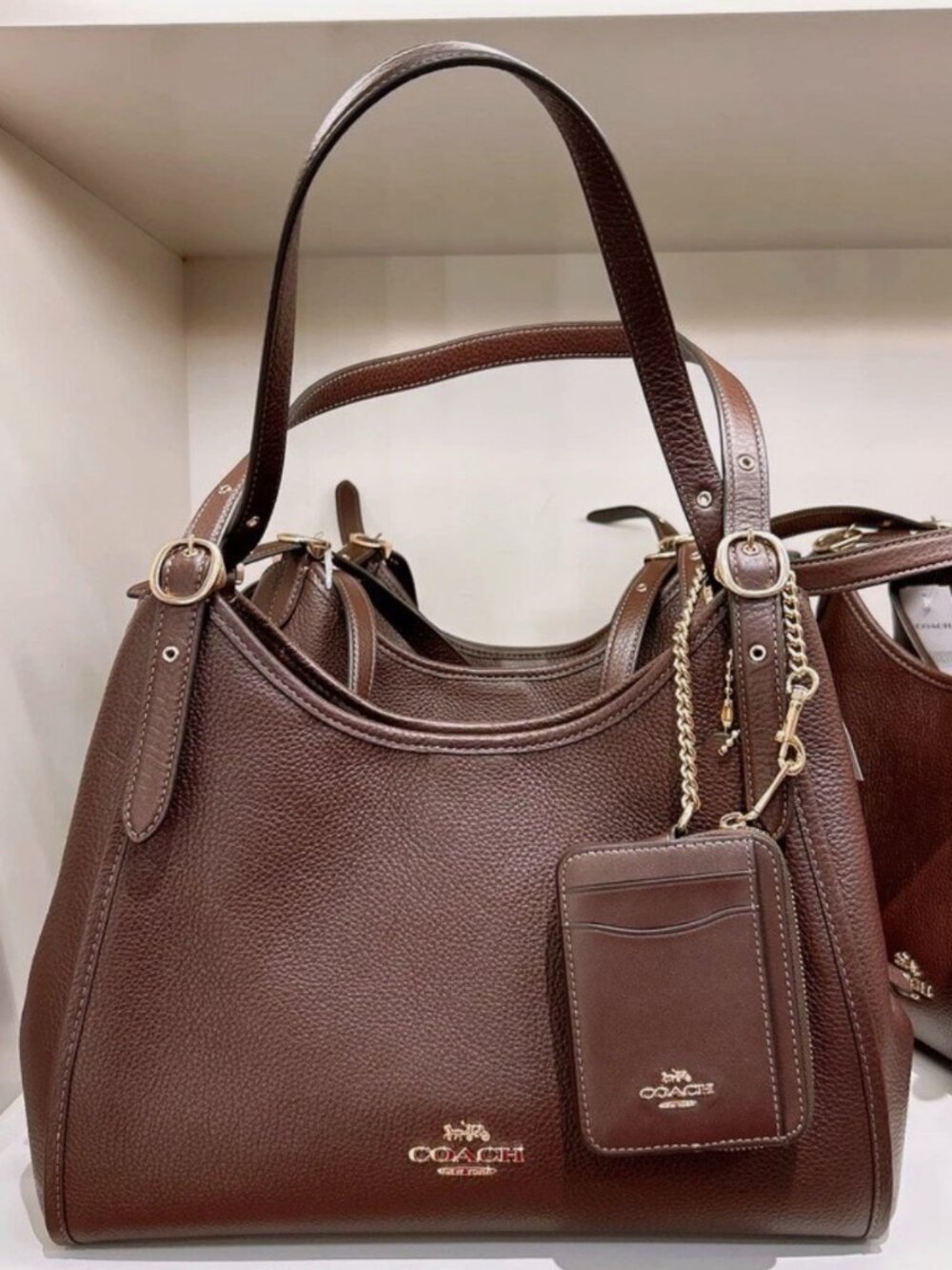 NWT Coach ERin CAQ86 Gold/maple plus Zip Card Case CCV89 maple bundle